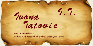 Ivona Tatović vizit kartica